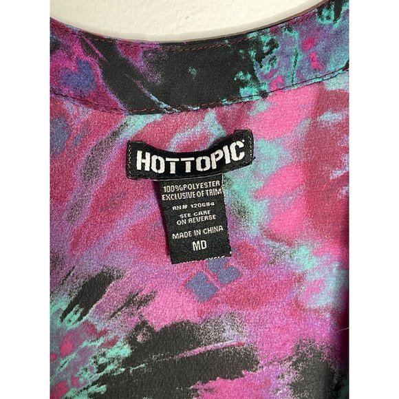 Hot Topic Tie Dye Fringe Kimono Purple Size Medium - Picture 5 of 7